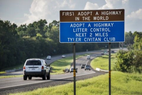 First adopt-a-highway sign in Tyler, TX
