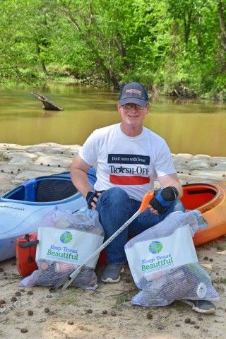 River cleanup with canoes
