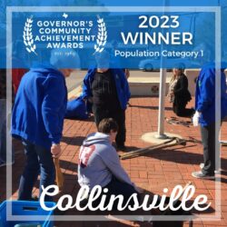 Collinsville: volunteers placing memorial bricks