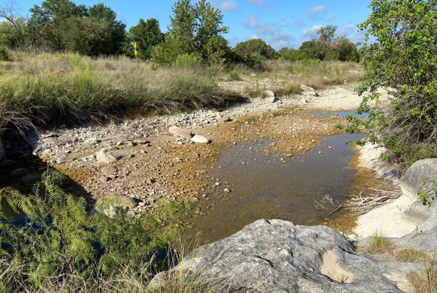 photo showing the river is just a large puddle