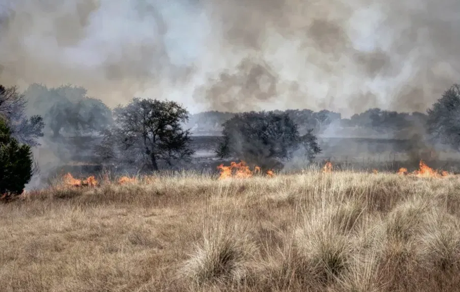 Photo of landscape on fire