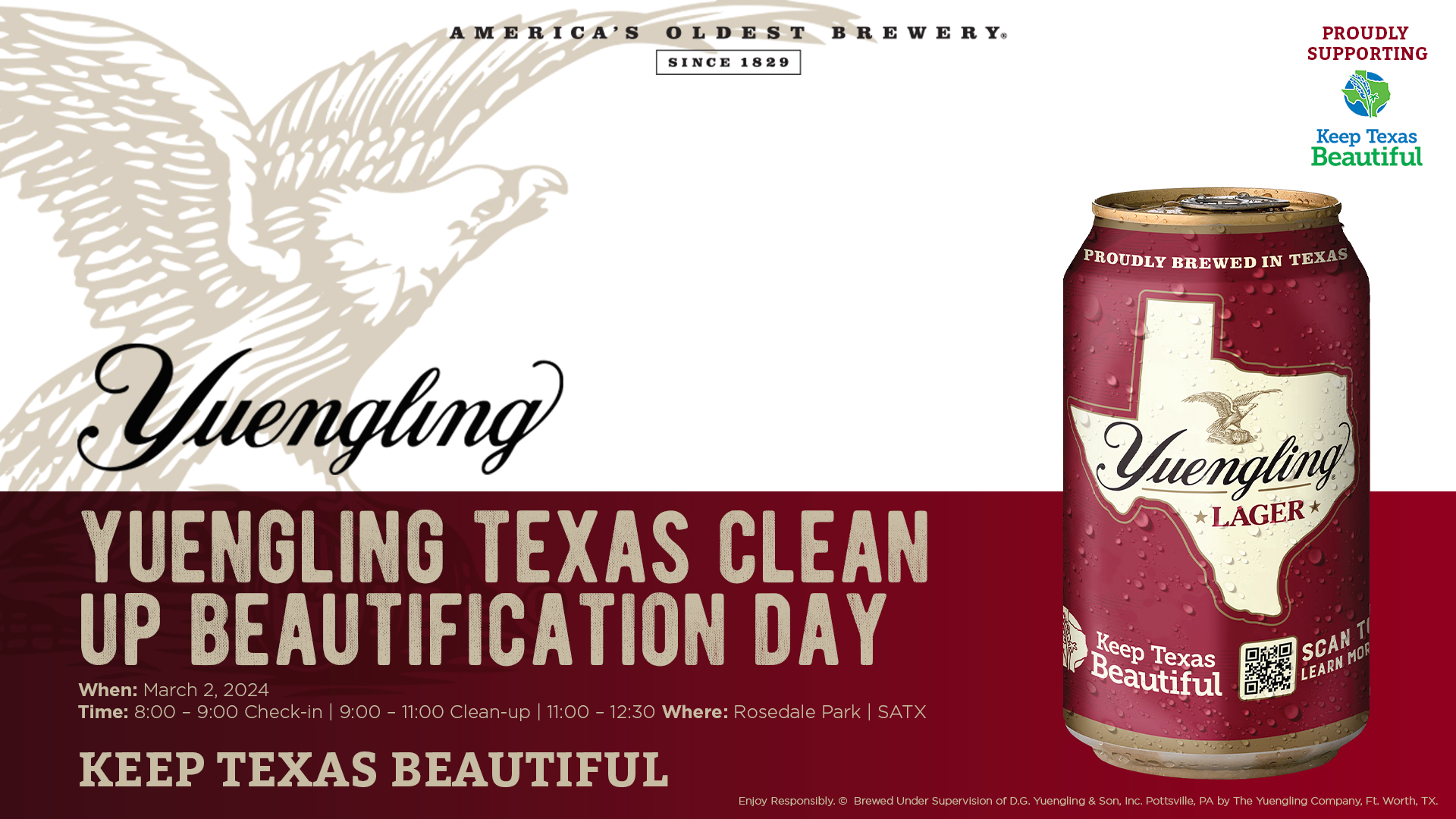 Yuengling's Keeping Texas Clean Beautification Day Mar 2nd